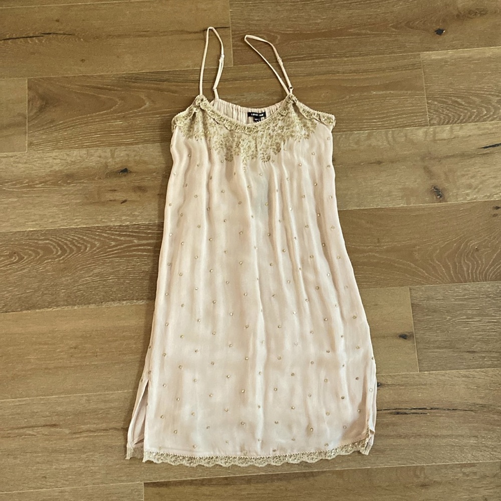 Brand-new, embellished w/sequins and beads, lined, adjustable straps